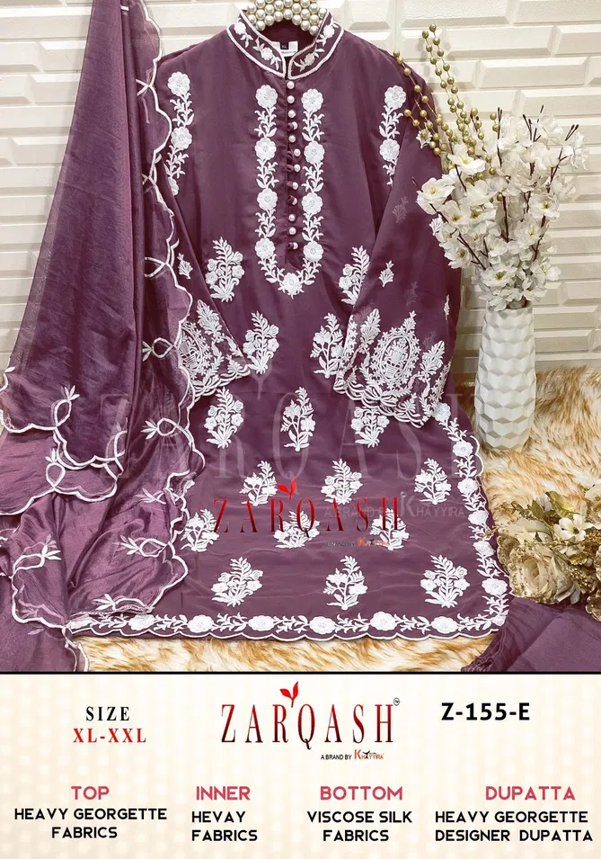 Zarqash Z 155 Organza Embroidery Readymade Pakistani Suits Wholesale Shop In Surat
